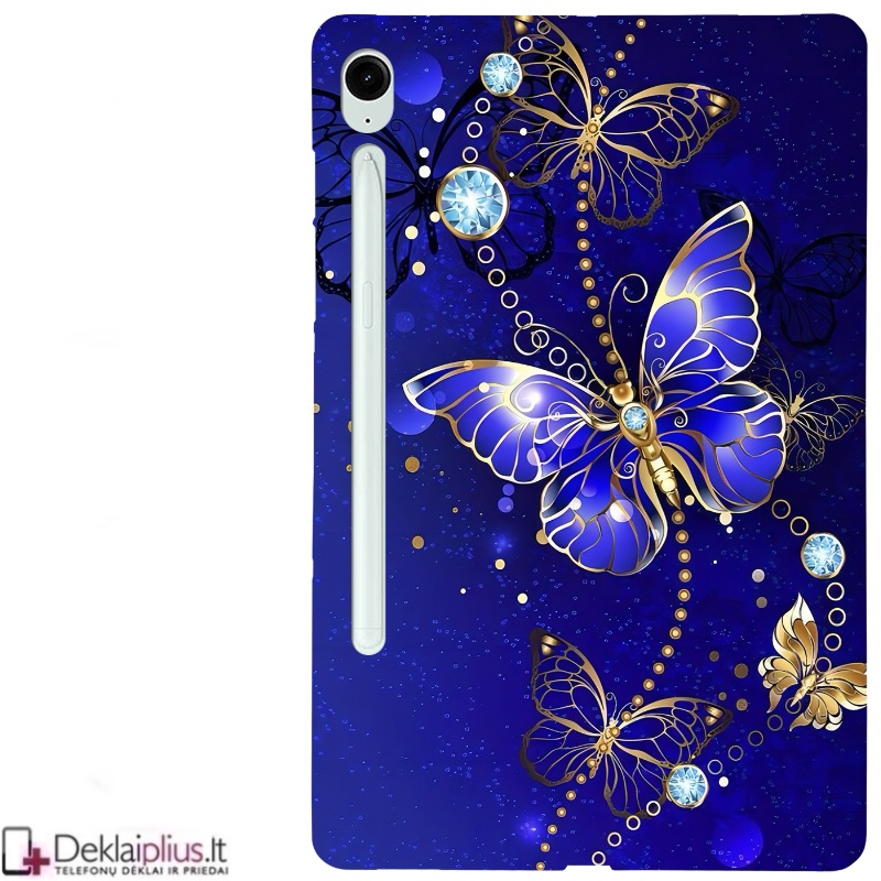 Plonas guminis dėklas - su piešiniu (Blue Butterfly) (Samsung Tab S9 (SM-X710-SM-X716/Tab S9 Fe (X510-X516B/Tab S10 Fe/Tab S10 Lite) Plonas guminis dėklas - su piešiniu (Blue Butterfly) (Samsung Tab S9 (SM-X710-SM-X716/Tab S9 Fe (X510-X516B/Tab S10 Fe/Tab S10 Lite)